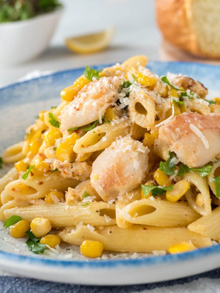 Crab and Corn Penne Pasta