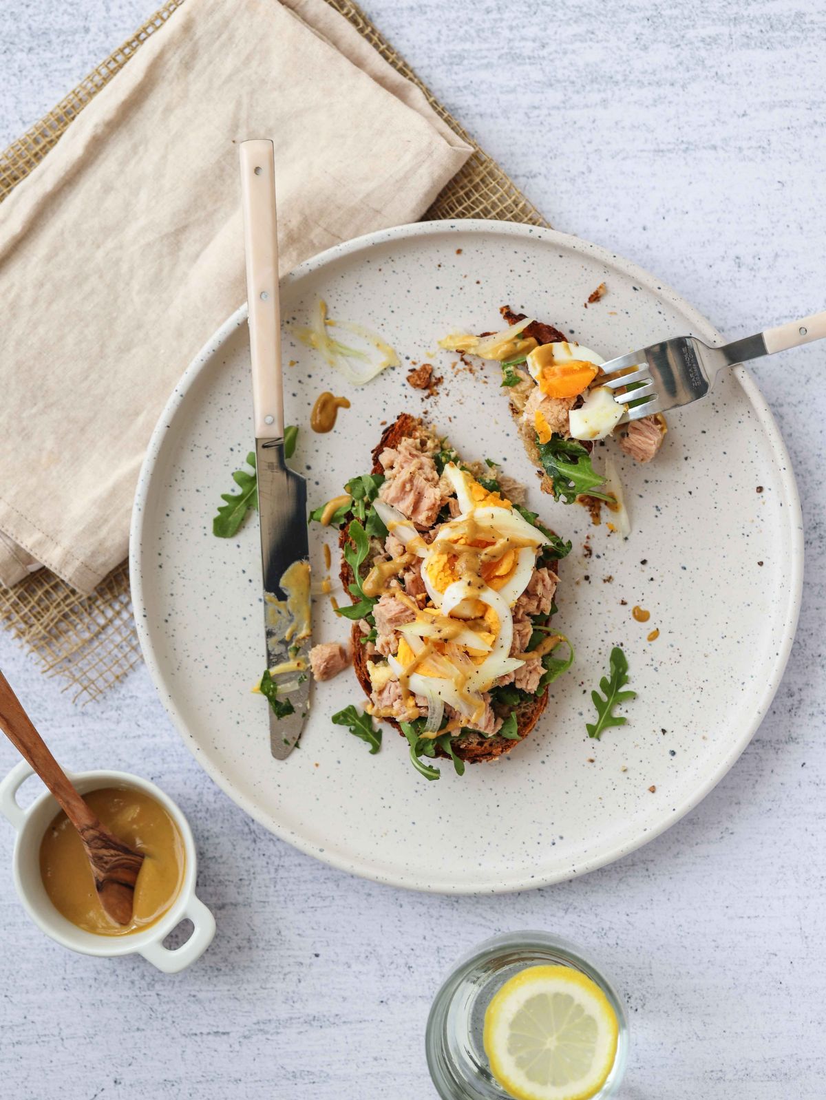 Egg and Tuna Toast With Honey Mustard - Danny's Delight
