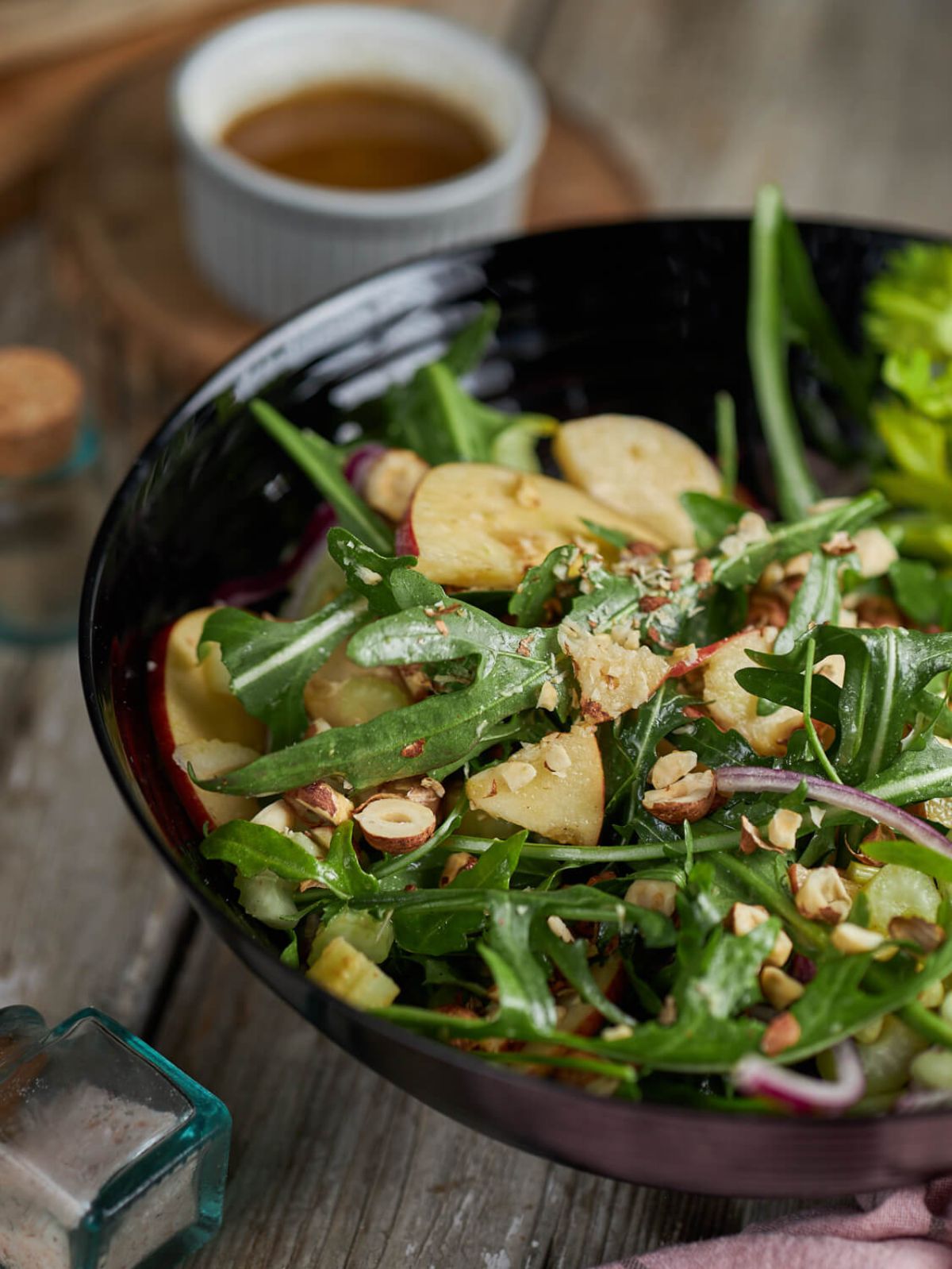 Crisp Apple-Celery Salad with Toasted Hazelnuts & Honey-Dijon Vinaigrette