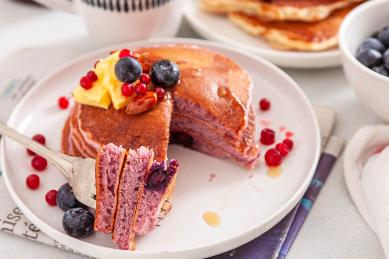 Spiced Purple Blueberry Pancake