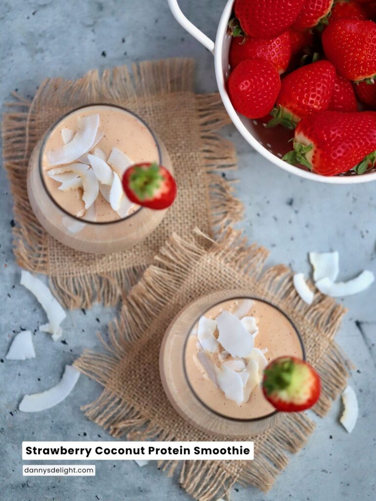 Strawberry and Coconut Protein Smoothie