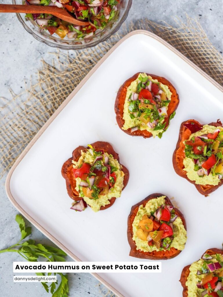 Avocado Hummus on Sweet Potato Toast