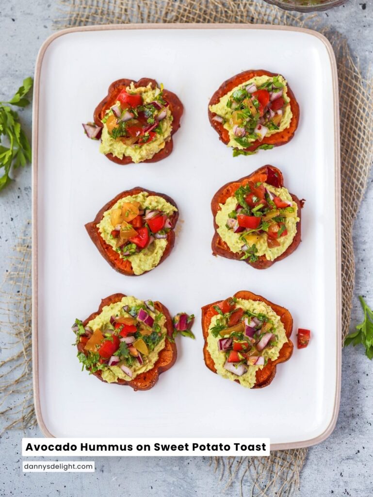 Avocado Hummus on Sweet Potato Toast