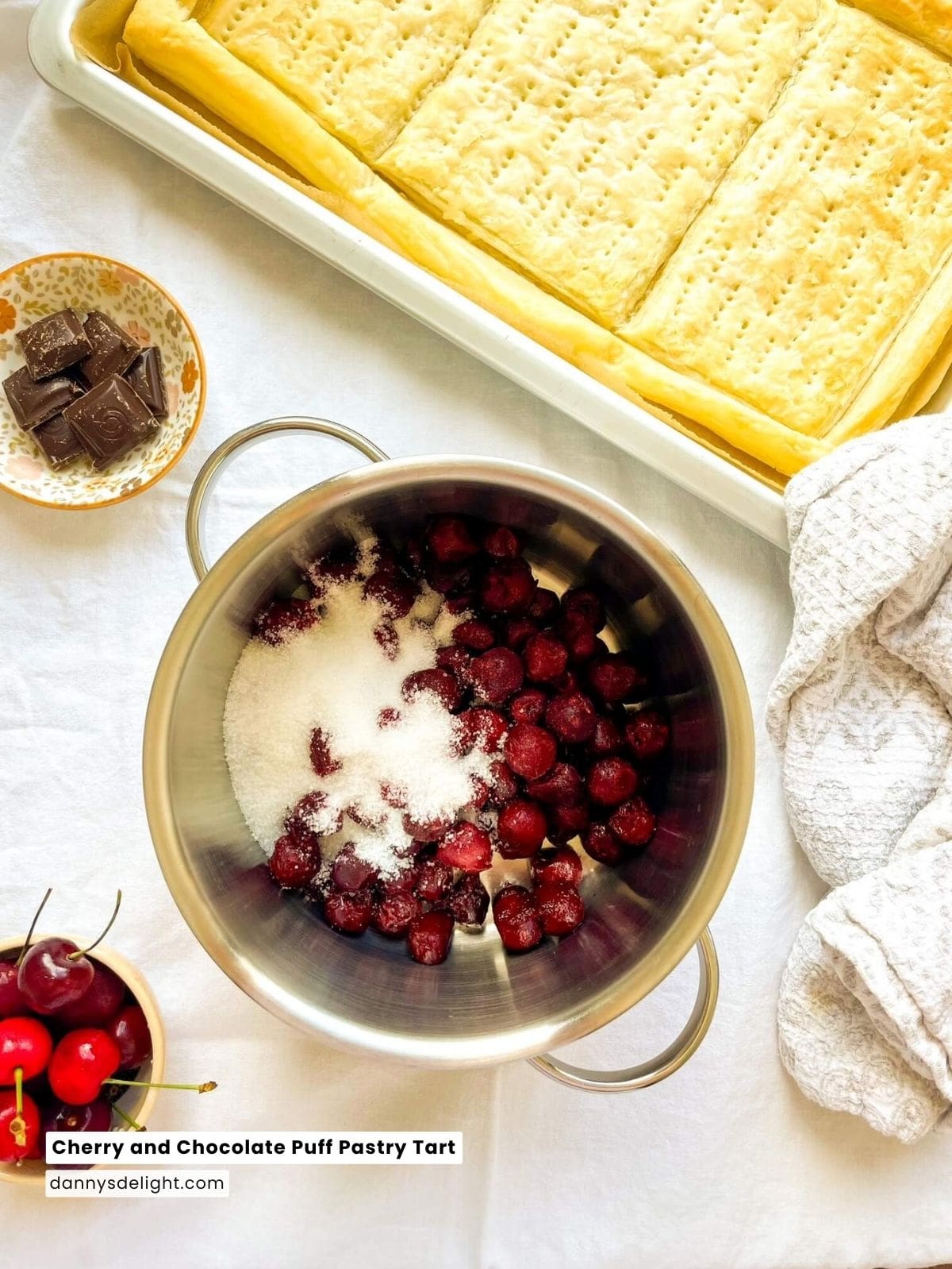 Cherry and Chocolate Puff Pastry Tart