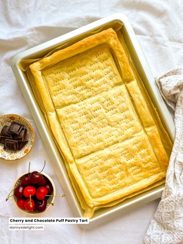 Cherry and Chocolate Puff Pastry Tart