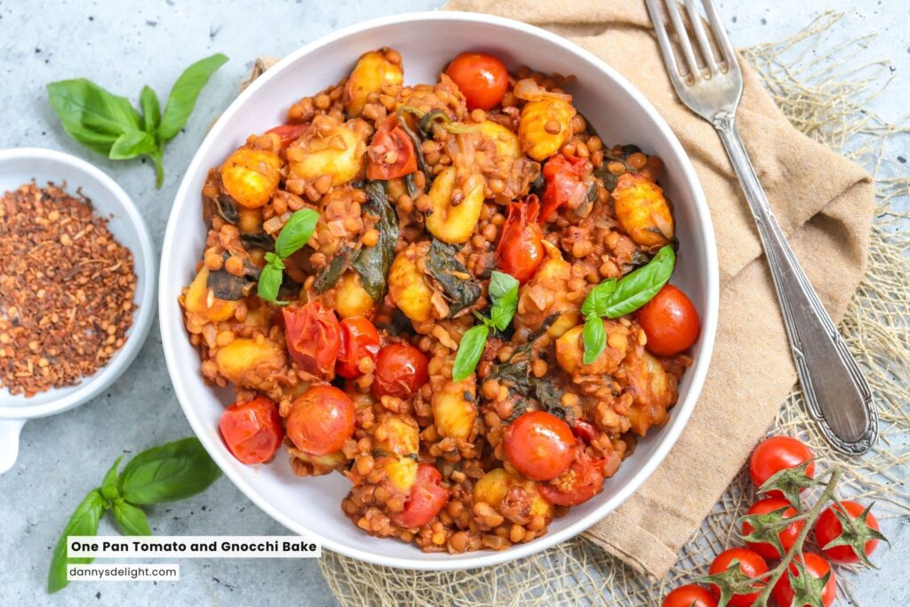 One Pan Tomato and Gnocchi Bake