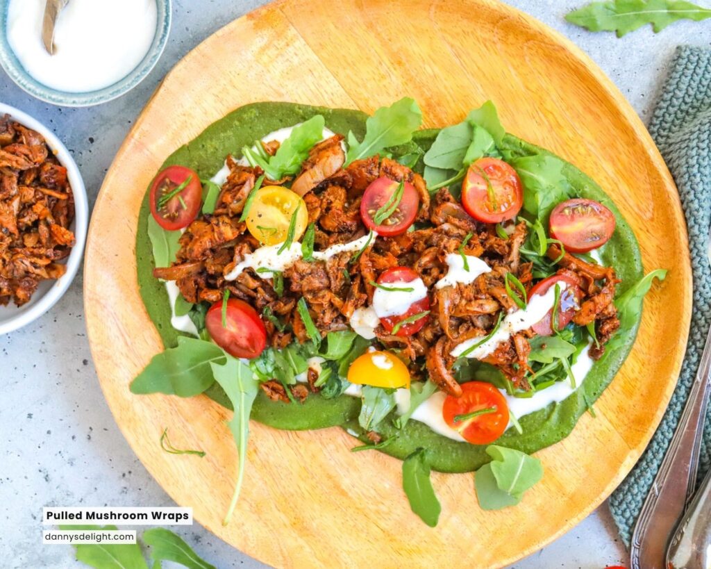 Pulled Mushroom Wraps