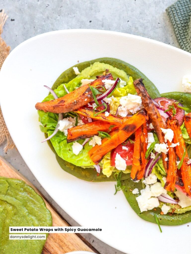 Spicy Potato Wraps with Spicy Guacamole