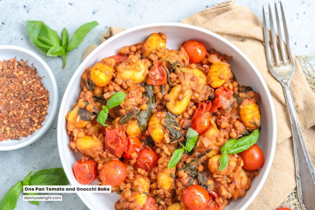 One Pan Tomato and Gnocchi Bake