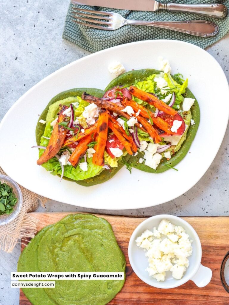 Spicy Potato Wraps with Spicy Guacamole