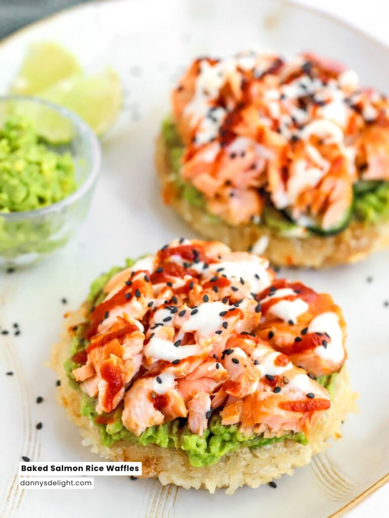 Baked Salmon Rice Waffles