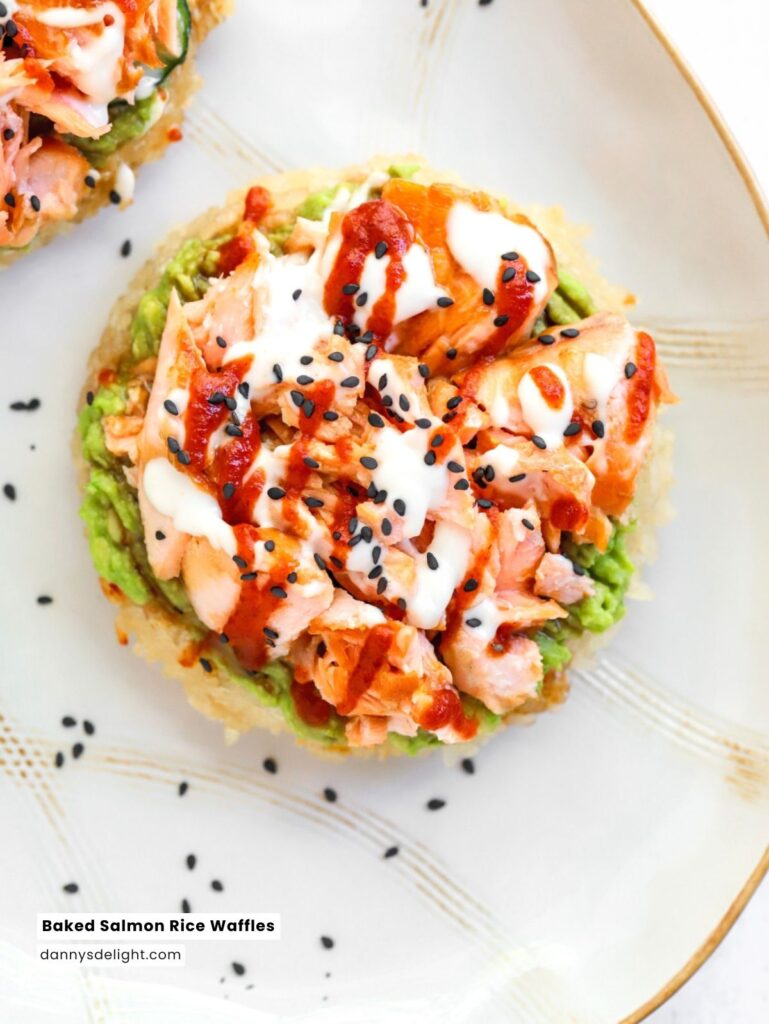 Baked Salmon Rice Waffles