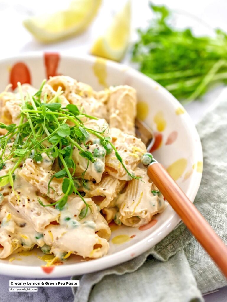 Creamy Lemon & Green Pea Pasta
