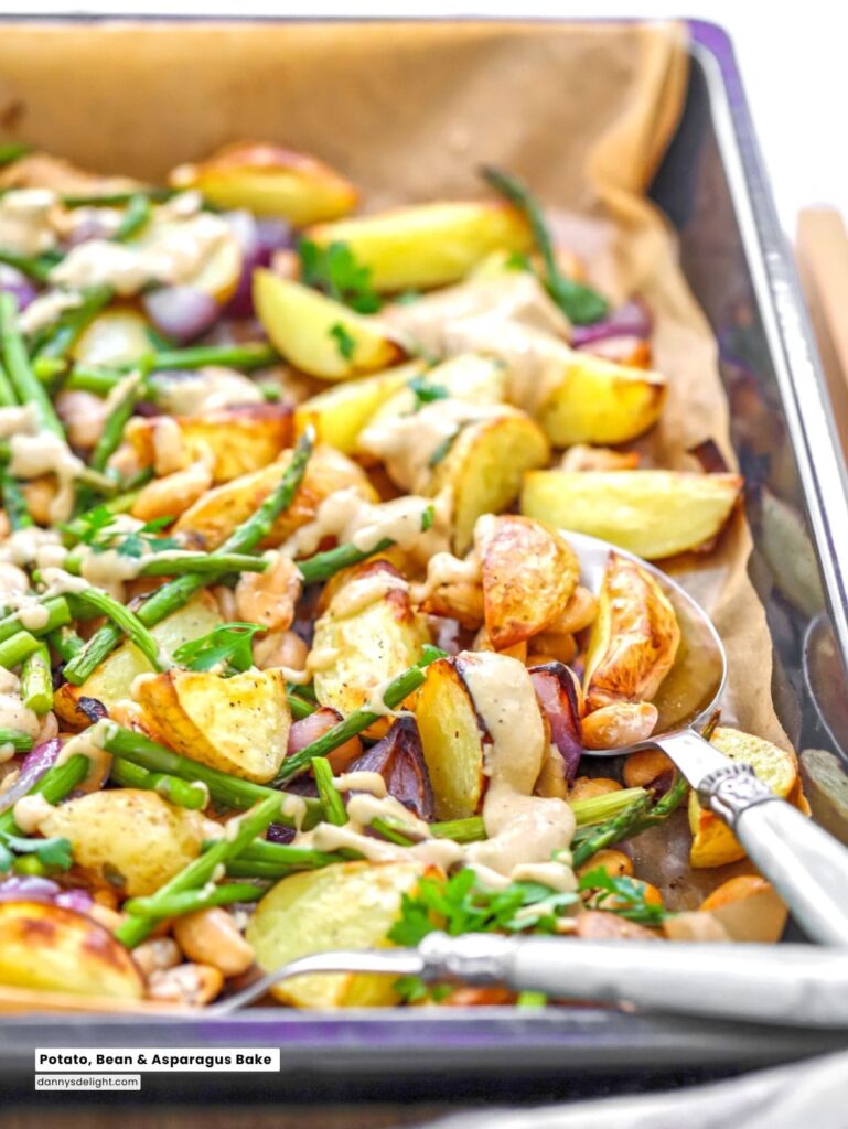 Potato, Bean & Asparagus Bake