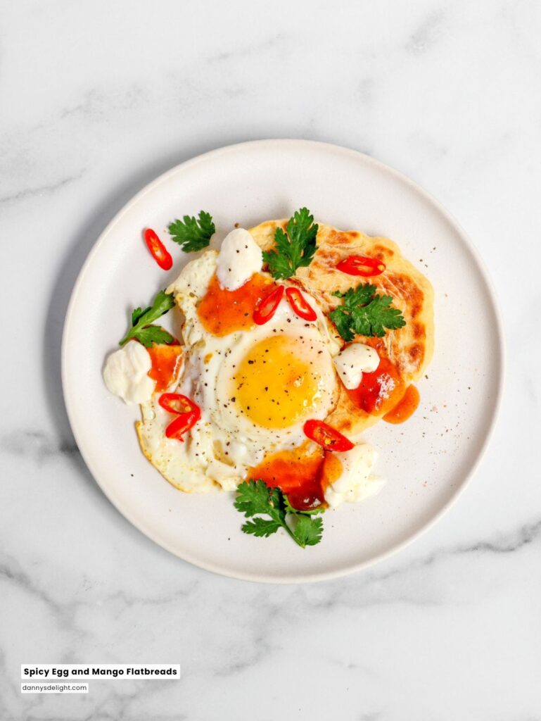 Spicy Egg and Mango Flatbreads