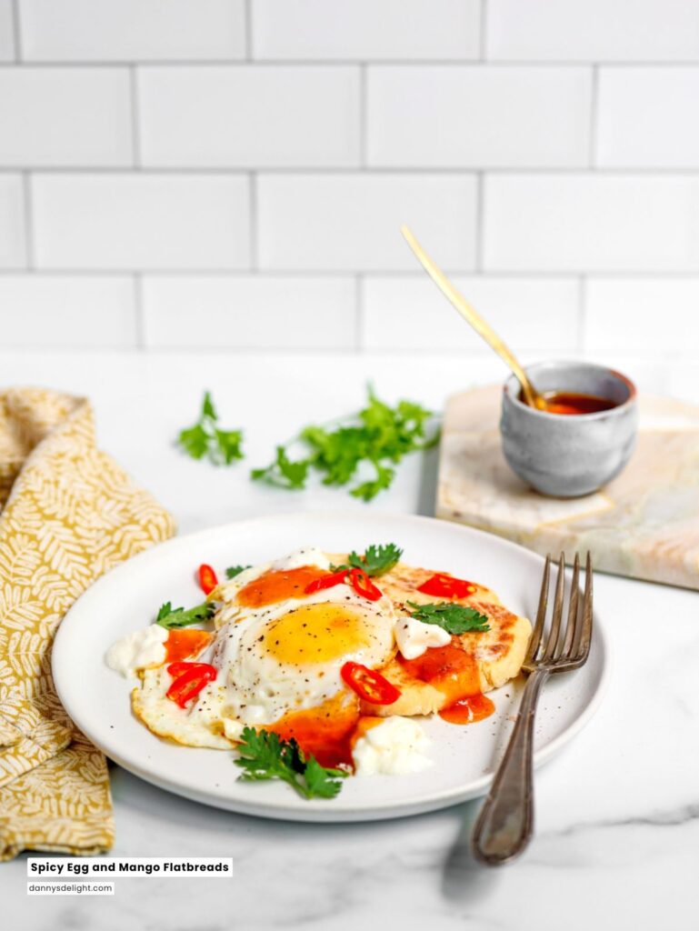 Spicy Egg and Mango Flatbreads