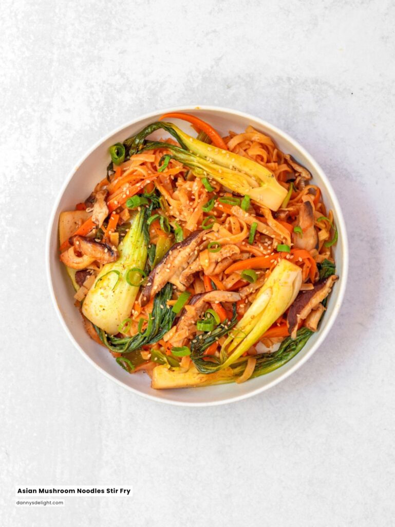 Asian Mushroom Noodles Stir Fry