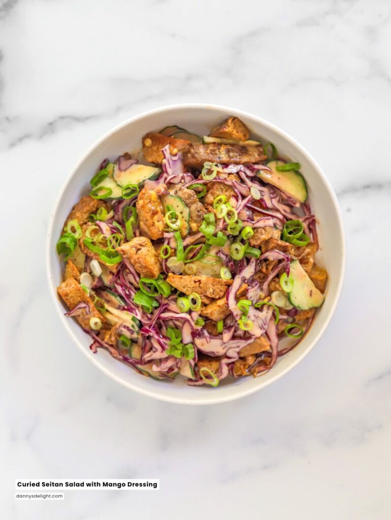Curried Seitan Salad with Mango Dressing