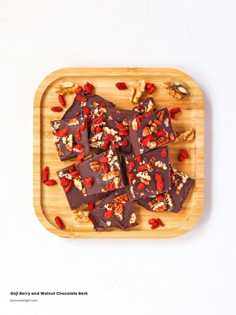 Goji Berry and Walnut Chocolate Bark
