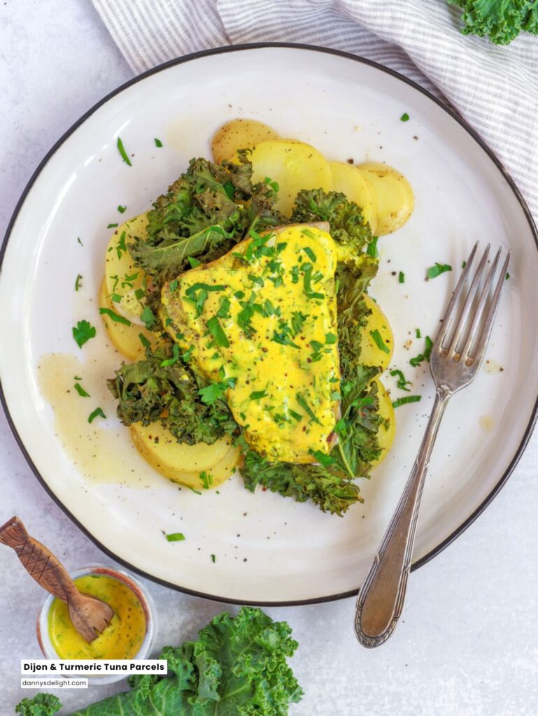 Dijon and Turmeric Tuna Parcels