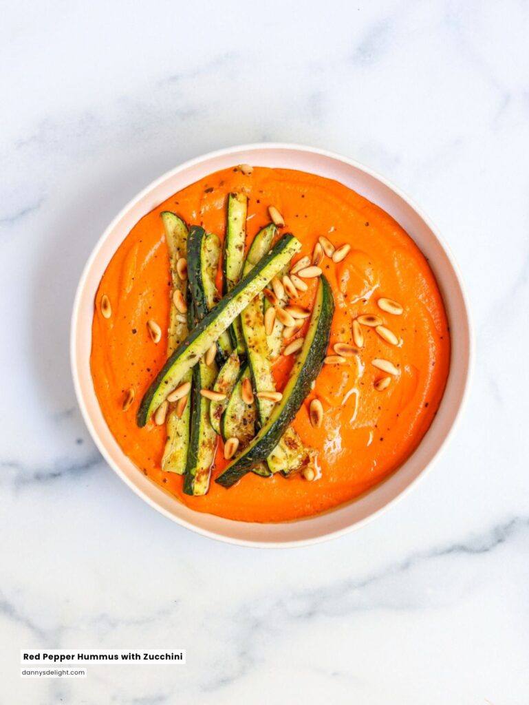 Red Pepper Hummus with Zucchini