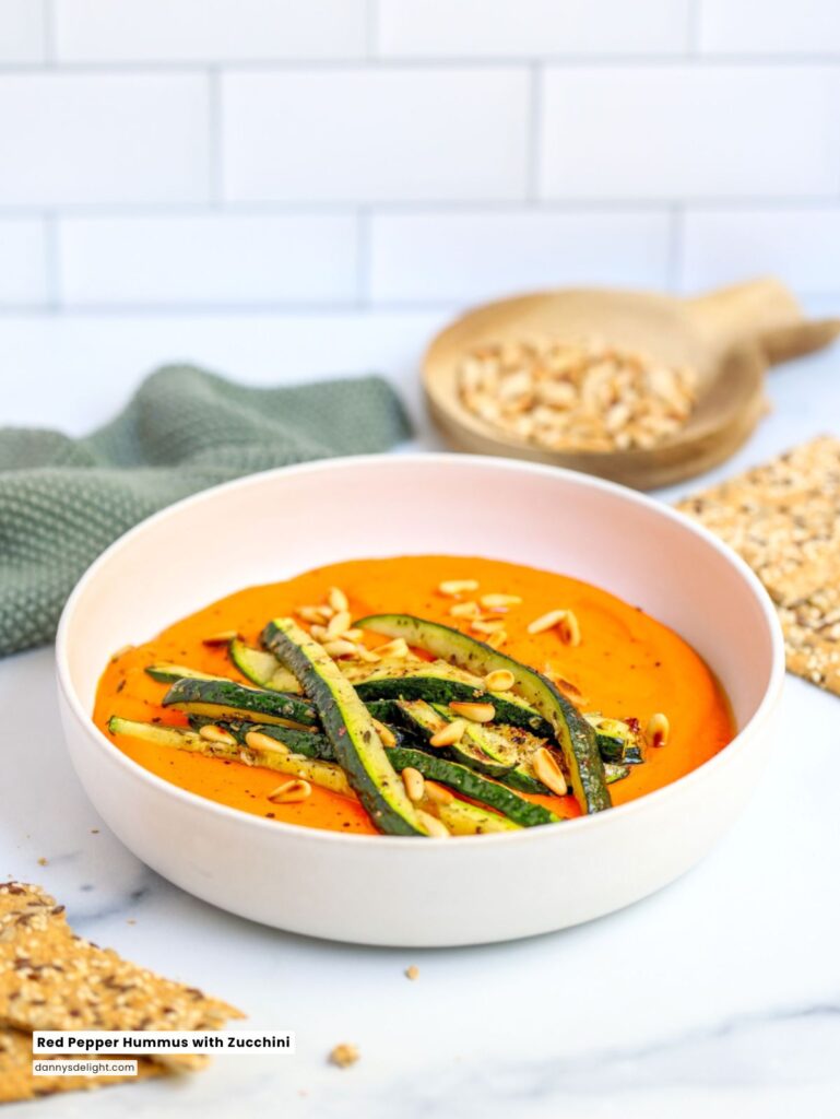 Red Pepper Hummus with Zucchini