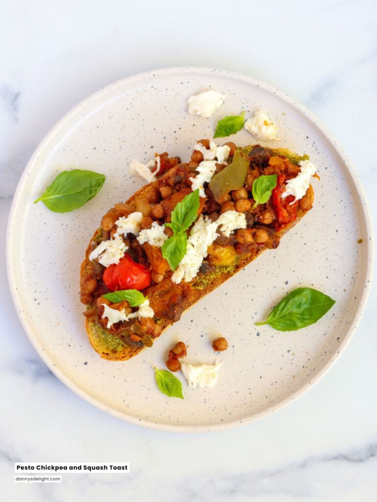 Pesto Chickpea and Squash Toast