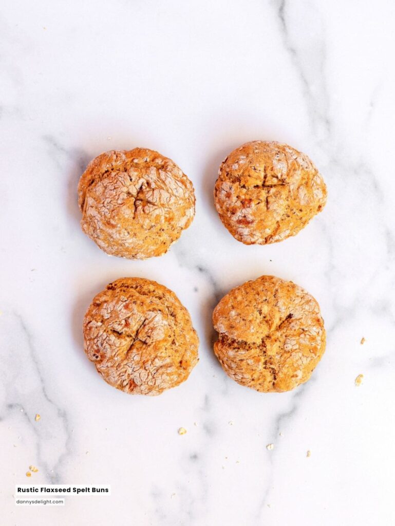 Rustic Flaxseed Spelt Buns