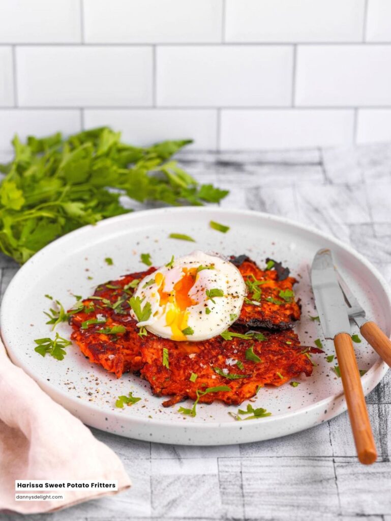 Harissa Sweet Potato Fritters