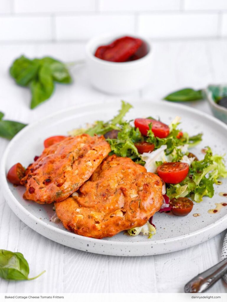 Baked Cottage Cheese Tomato Fritters