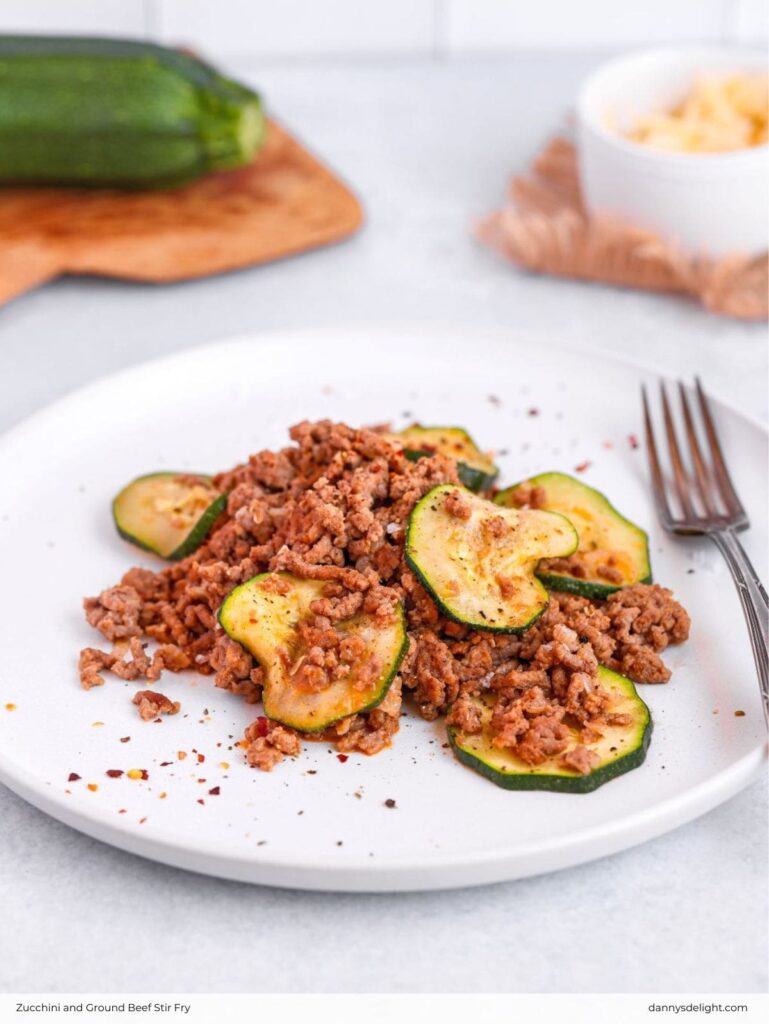 Zucchini and Ground Beef Stir Fry
