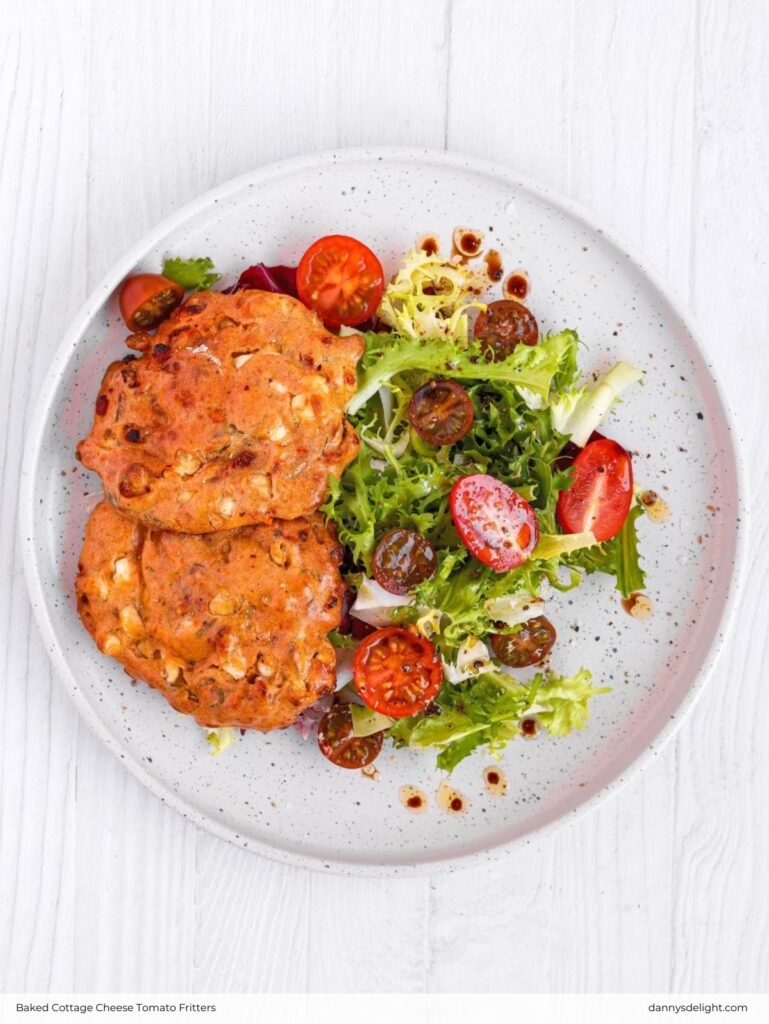 Baked Cottage Cheese Tomato Fritters