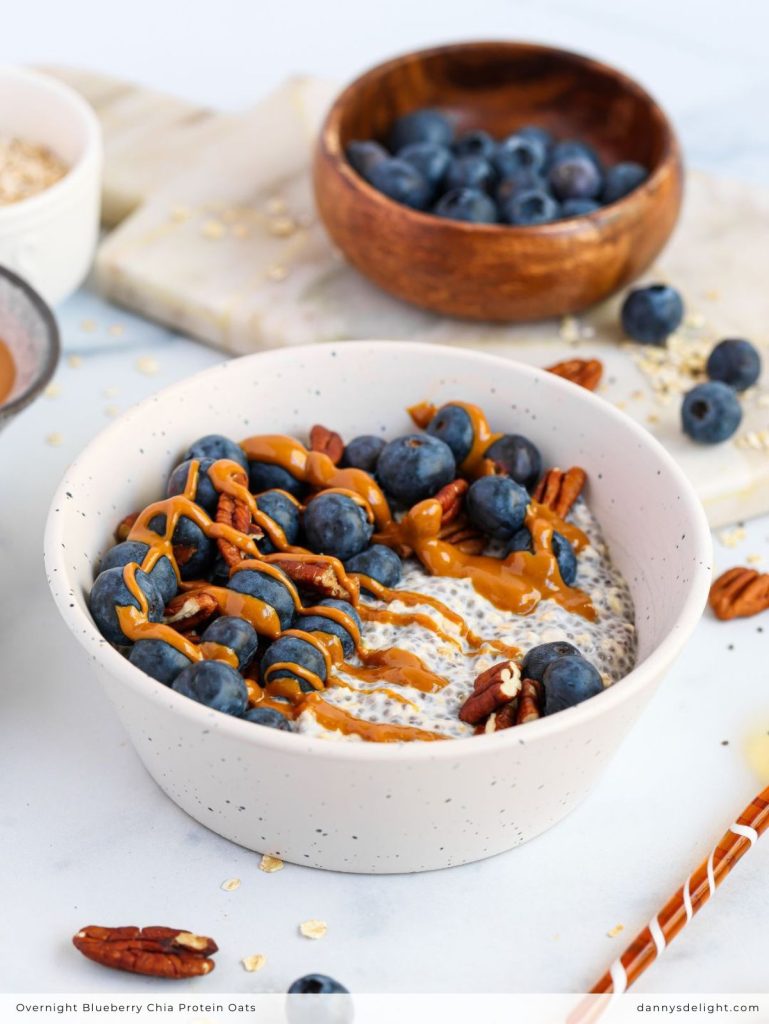 Overnight Blueberry Chia Protein Oats