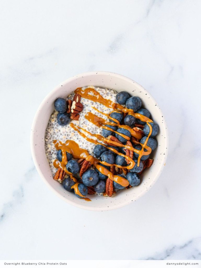 Overnight Blueberry Chia Protein Oats