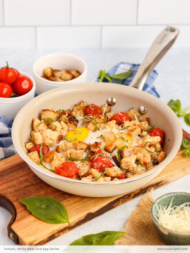 Tomato, White Bean and Egg Skillet