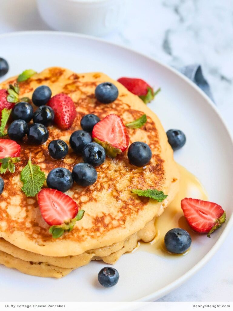 Fluffy Cottage Cheese Pancakes