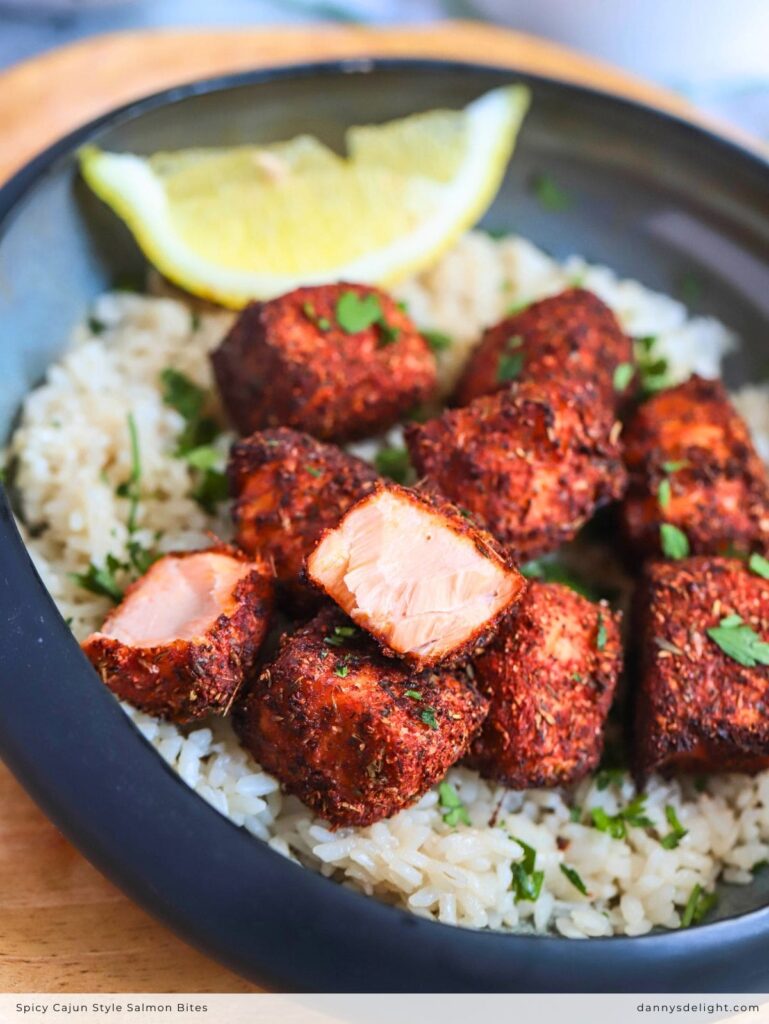 Spicy Cajun Style Salmon Bites
