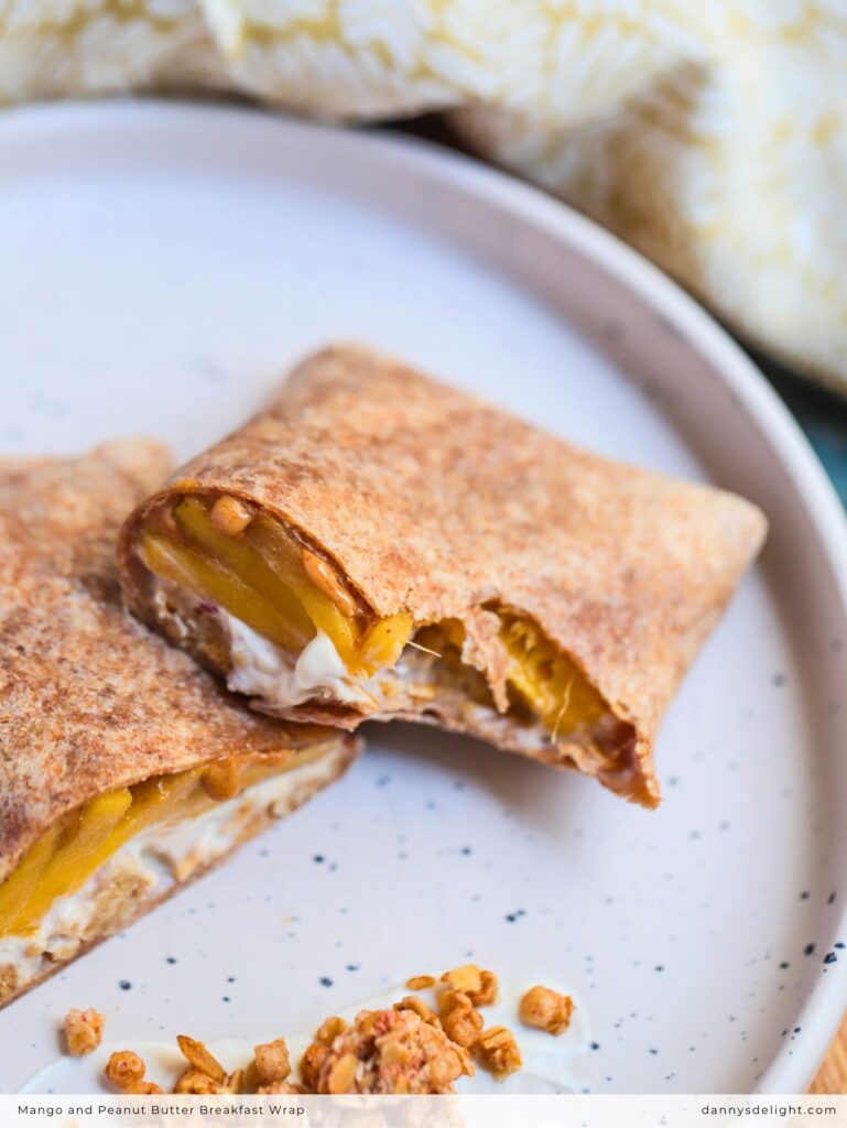 Mango and Peanut Butter Breakfast Wrap