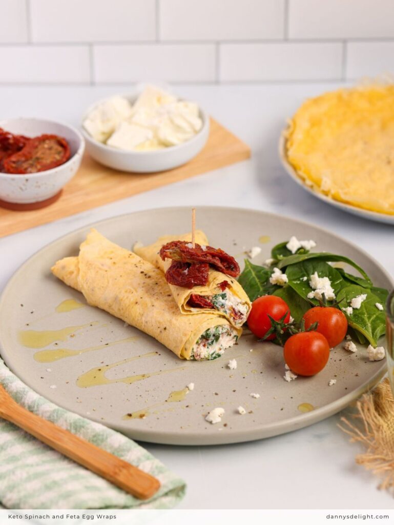 Keto Spinach and Feta Egg Wraps