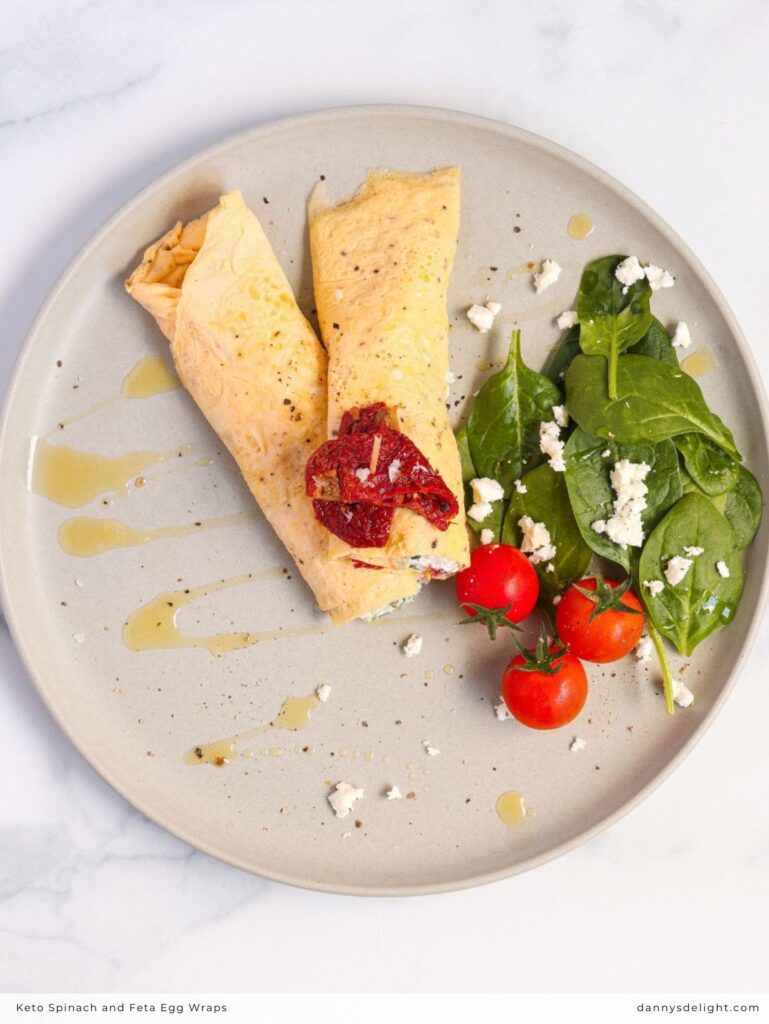 Keto Spinach and Feta Egg Wraps