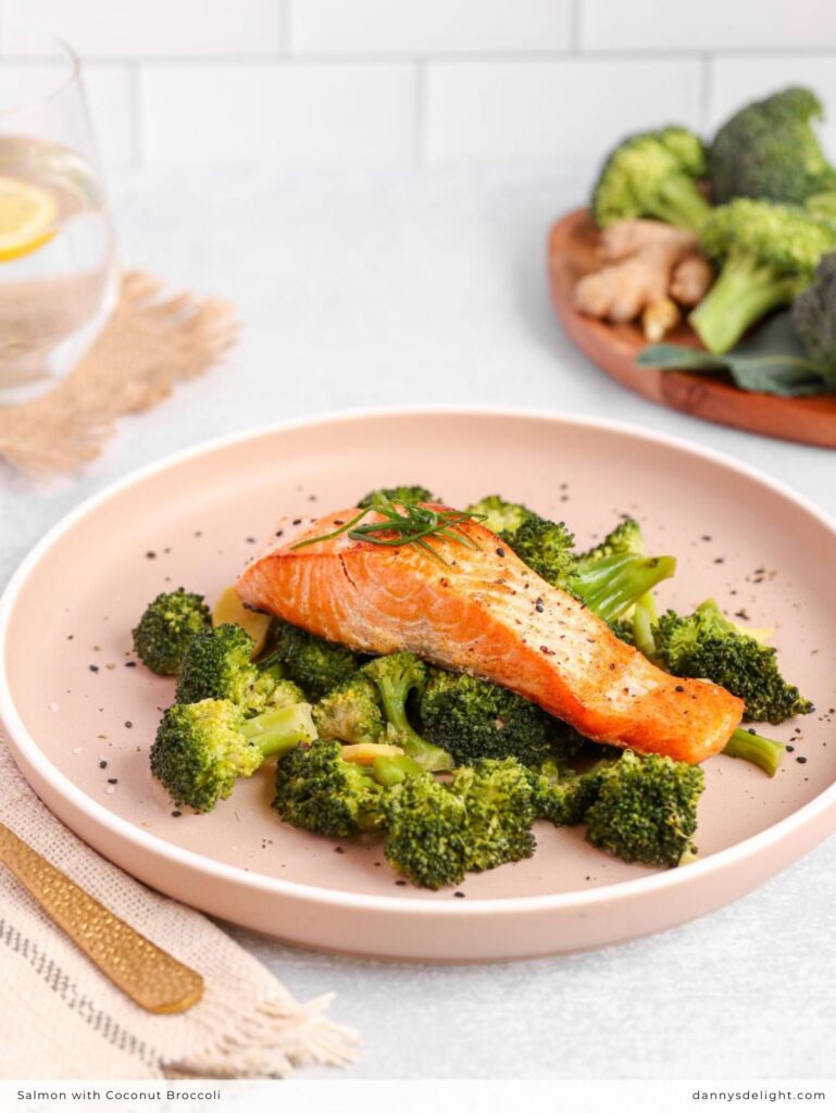 Salmon with Coconut Broccoli