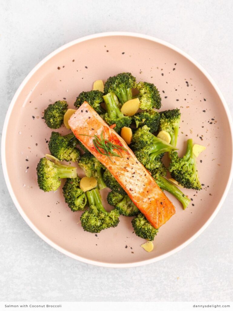 Salmon with Coconut Broccoli