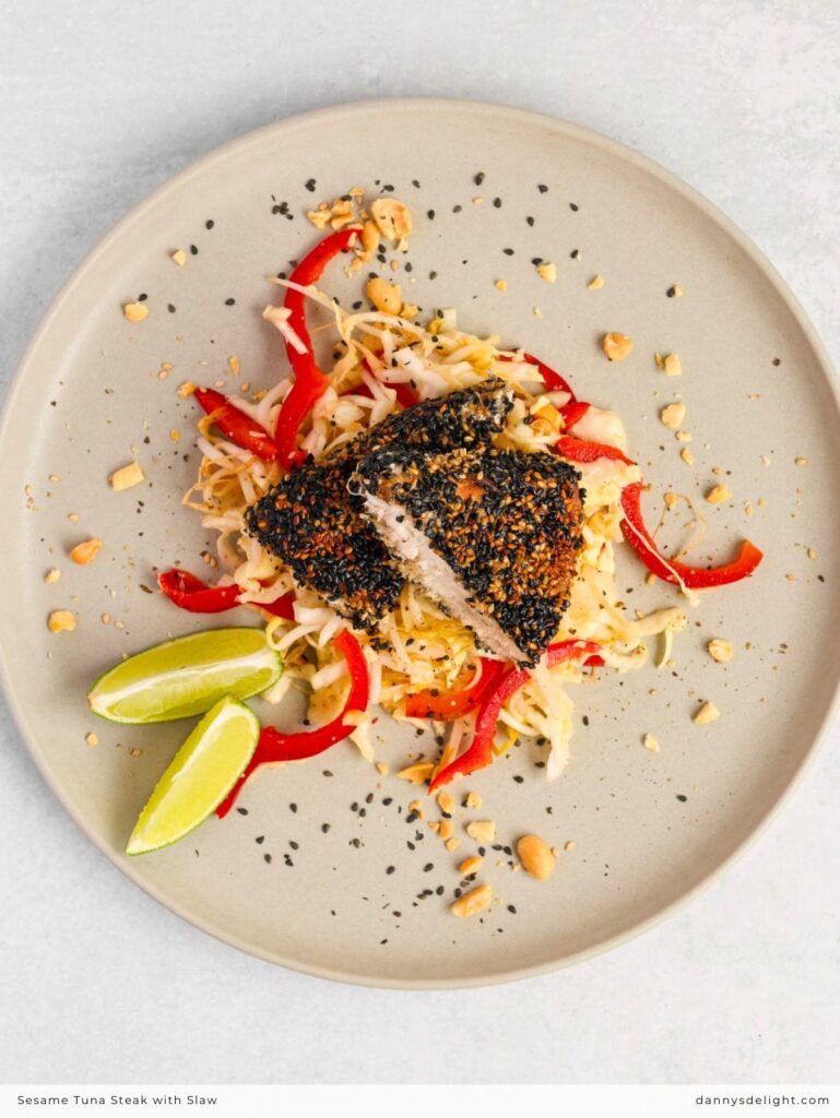 Sesame Tuna Steak with Slaw