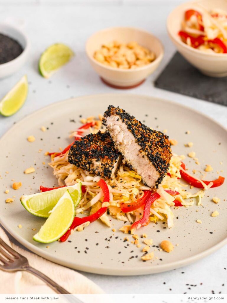 Sesame Tuna Steak with Slaw