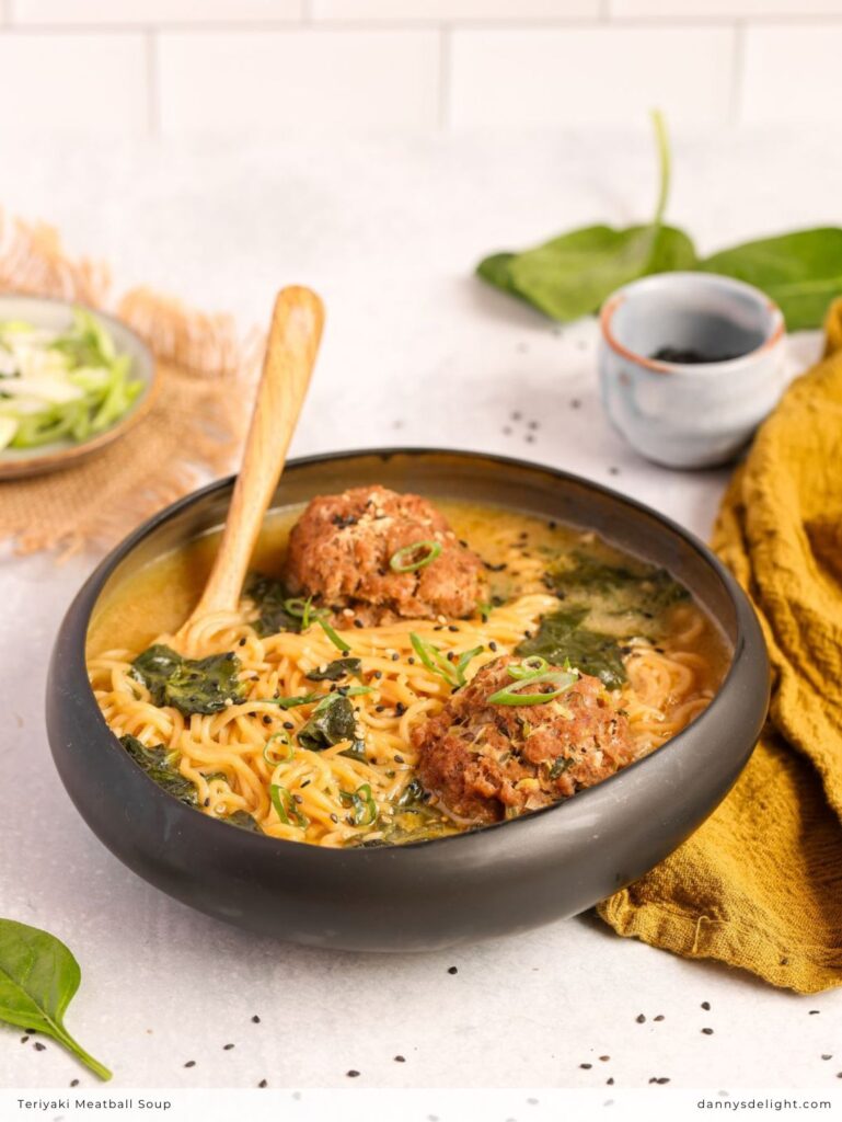 Teriyaki Meatball Soup