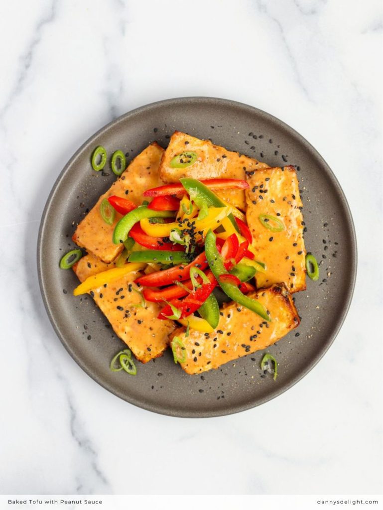 Baked Tofu with Peanut Sauce
