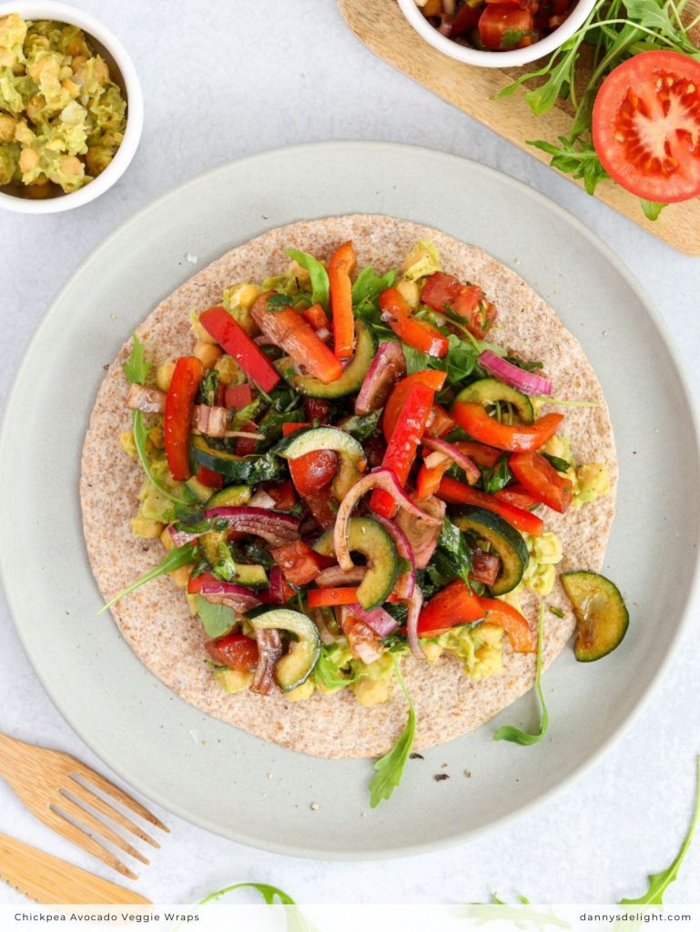 Chickpea Avocado Veggie Wraps