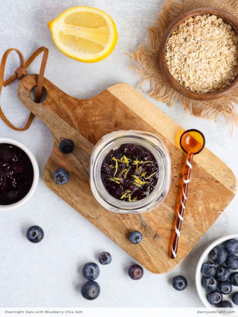 Overnight Oats with Blueberry Chia Jam