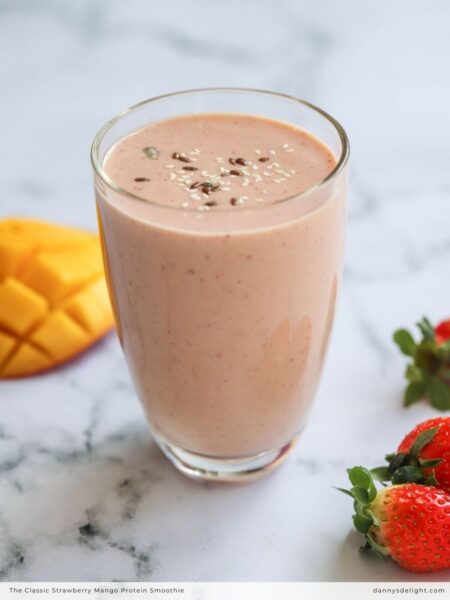 Classic Strawberry Mango Protein Smoothie