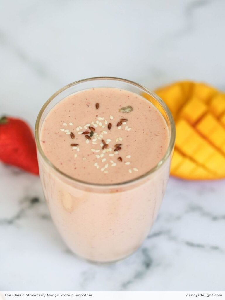 Classic Strawberry Mango Protein Smoothie